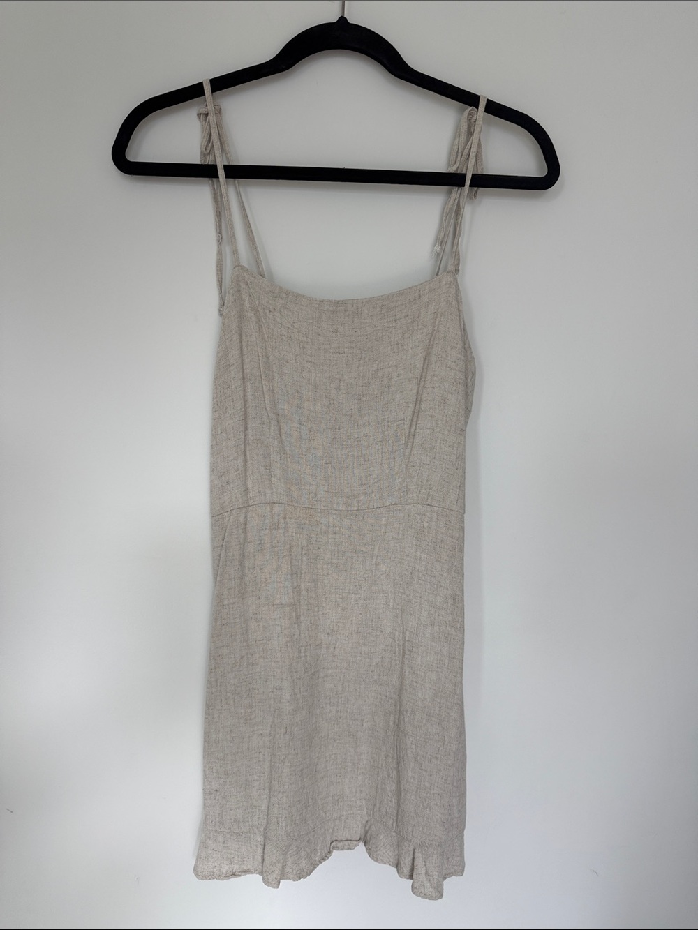 Abercrombie & Fitch Neutral Beige Spaghetti Strap Mini Dress